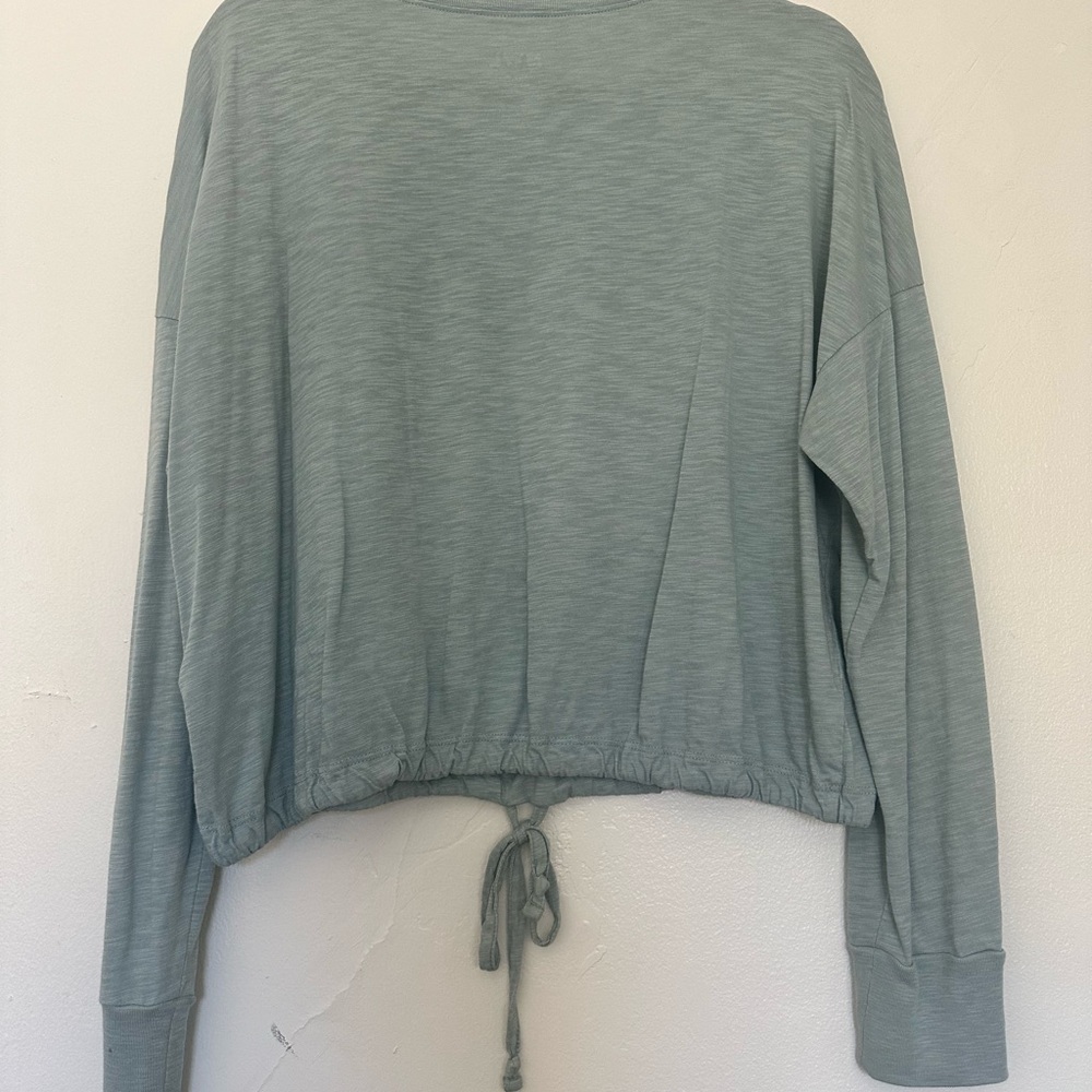 Women's Green Top with Drawstring Hem
